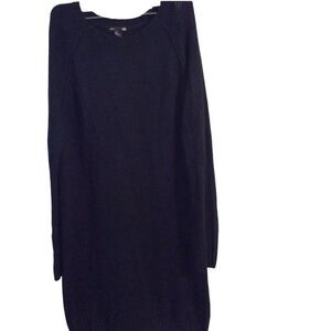 H & M navy blue basic womens long sweater tunic dress medium M long sleeve